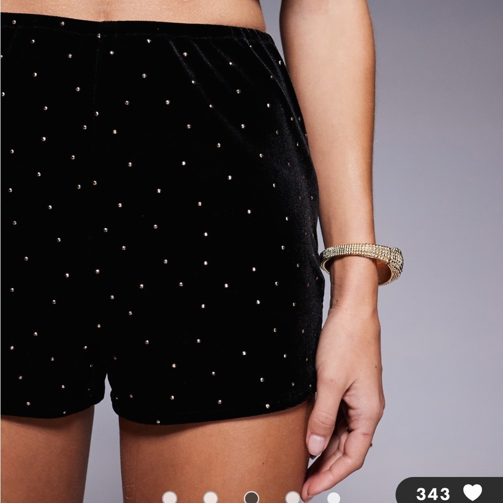 Jaded Rose asos diamante velvet hot shorts